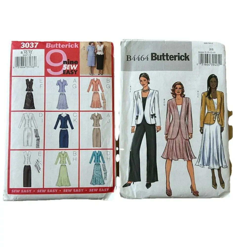 VTG 80s Sew Pattern Separates Jacket Skirt, Pants Top 8-10-12-14 Butterick 90s